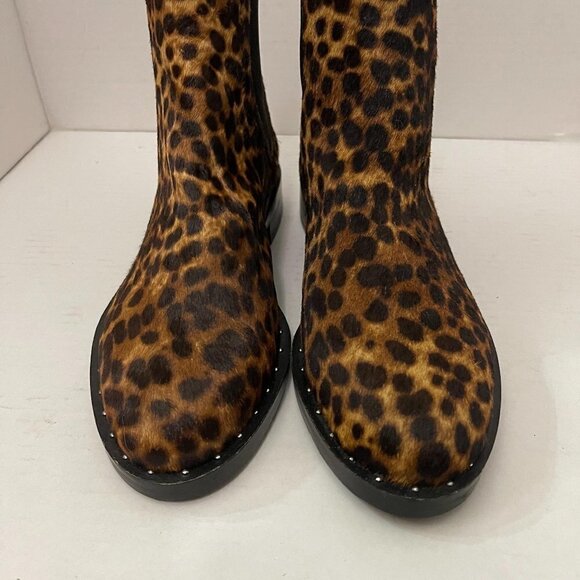 Rebecca Minkoff Women's Sabeen Too Calf Hair Leopard Print Pull On Bootie Sz 6.5 - Picture 5 of 10